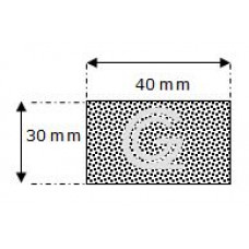 Rechthoekig mosrubber snoer | 30 x 40 mm | rol 15 meter